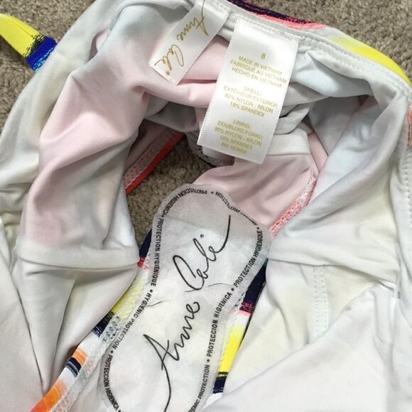 Anne Cole slimming multicolored stripe swimsuit. New - Picture 10 of 12